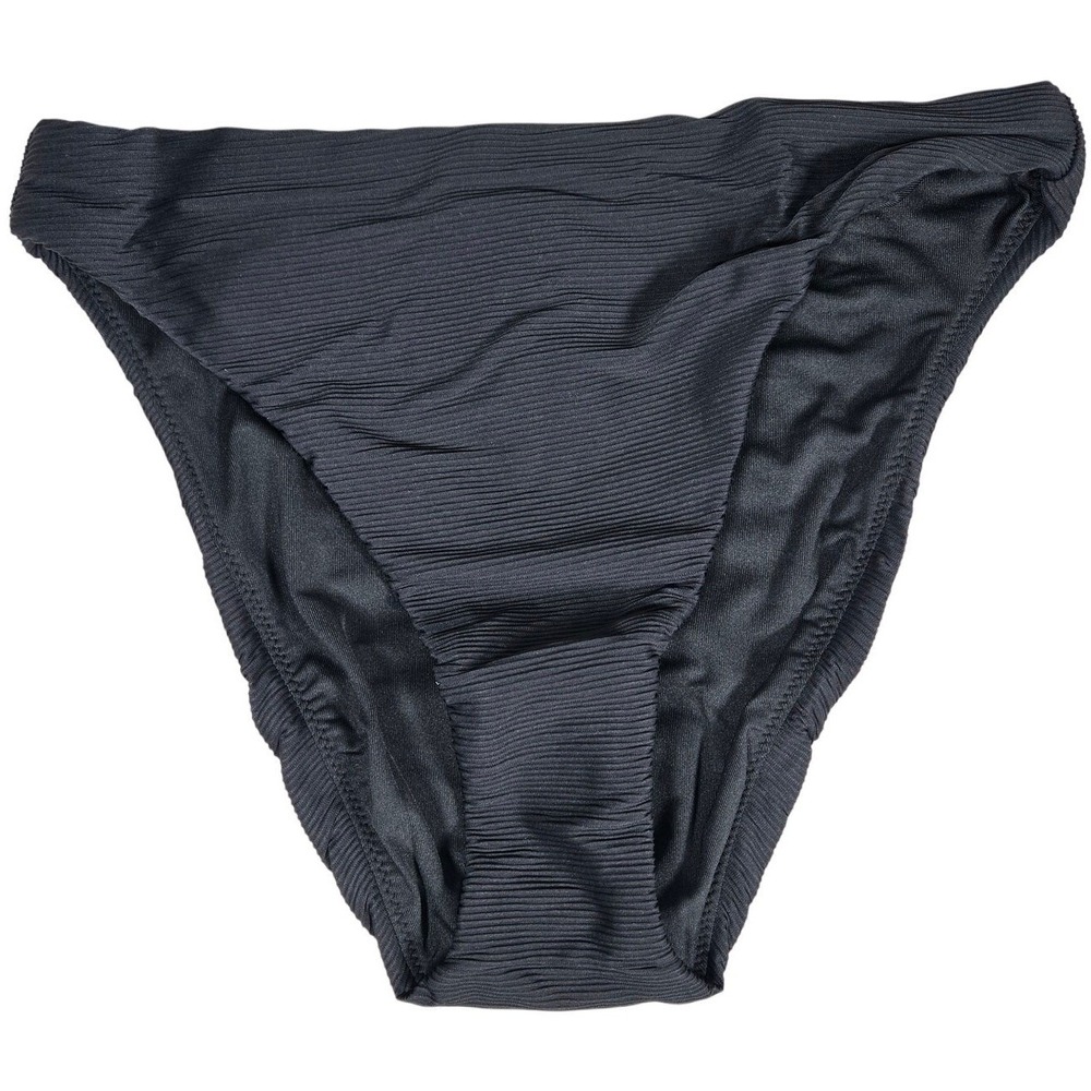 J. Crew Ribbed high-rise‎ cheeky bikini bottom Black XS NWT
